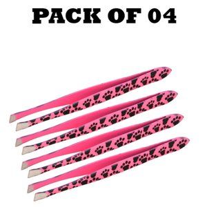 Forgica Professional Stainless Steel Paper Coating Color Tweezers Pack of 04